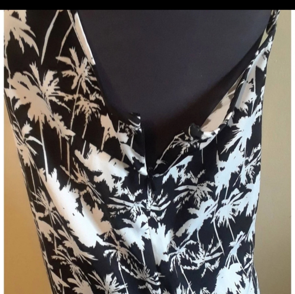 TROUVE Palm Tree Print Shift Dress Black/White Sm - Picture 6 of 8